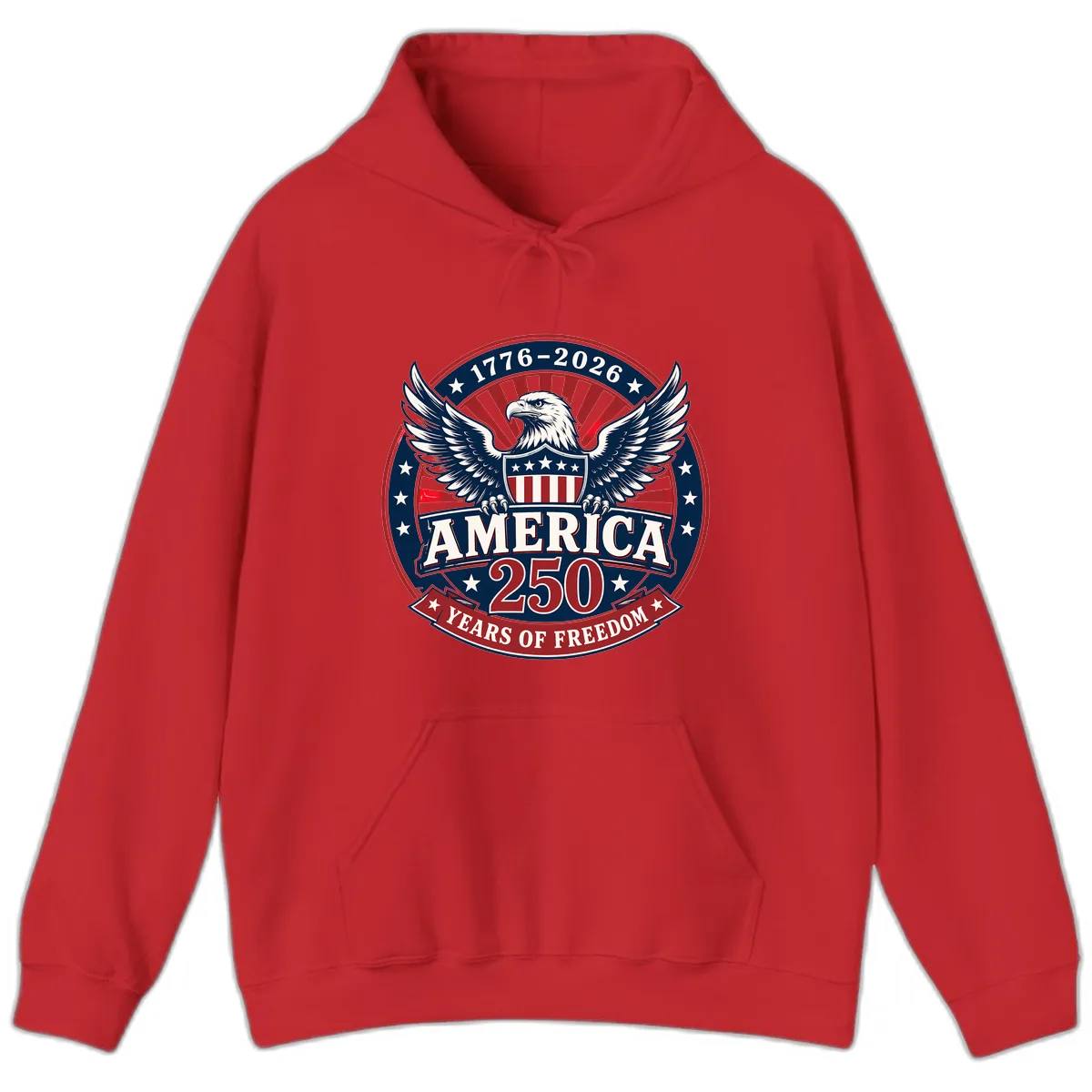 America 250 Years Of Freedom Celebration Hoodie in Red